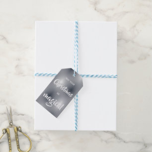 Christmas Silver Minimalist Personalised Gift Tag
