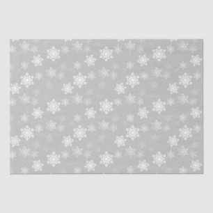 Christmas Silvery White Snow Flurries Tissue Paper