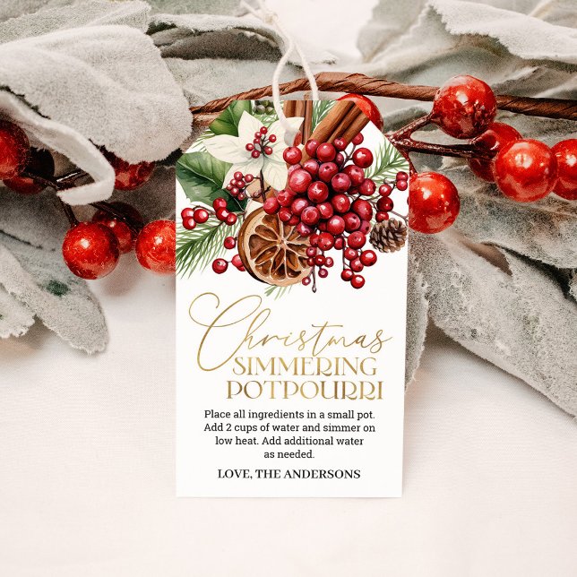 Christmas Simmering Potpourri Holiday Gift Tags (Creator Uploaded)