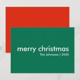 Christmas Simple   Green Modern Minimal Stylish Holiday Card