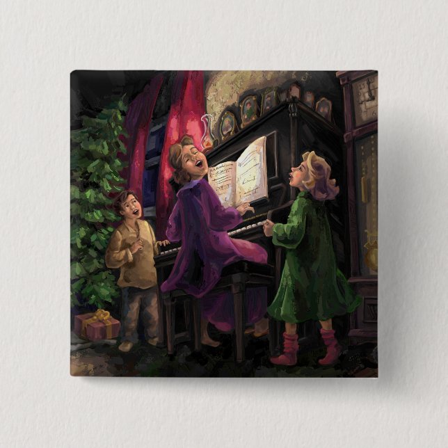 Christmas Sing Along 15 Cm Square Badge (Front)