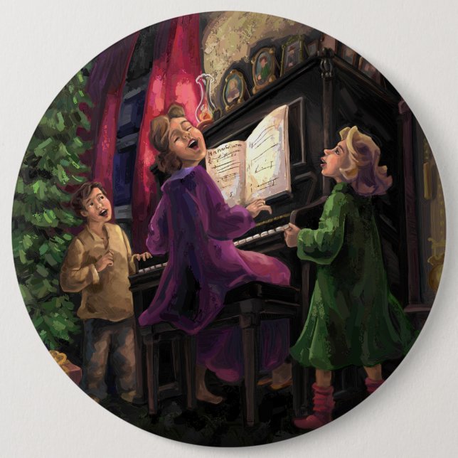 Christmas Sing Along 6 Cm Round Badge (Front)