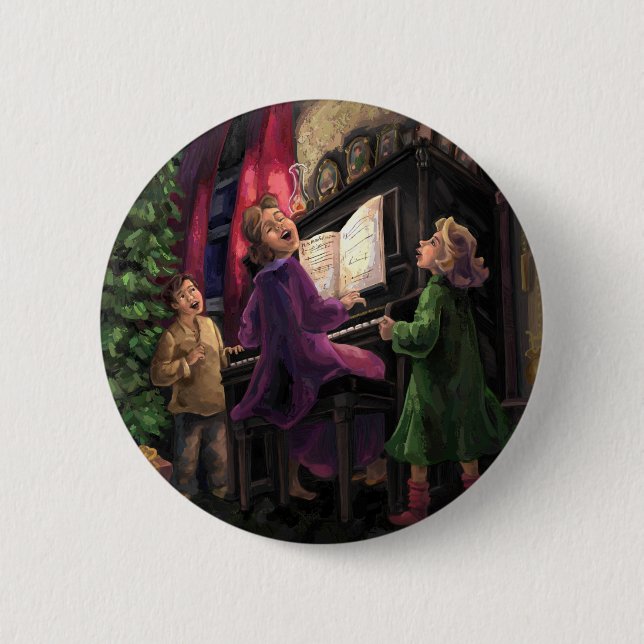 Christmas Sing Along 6 Cm Round Badge (Front)