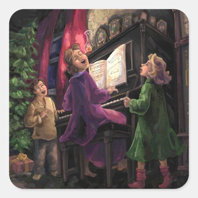Christmas Sing Along Square Sticker (Front)