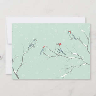 Christmas Singer Adorable Birds  Card