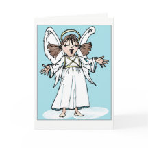 Christmas singing angel greeting card