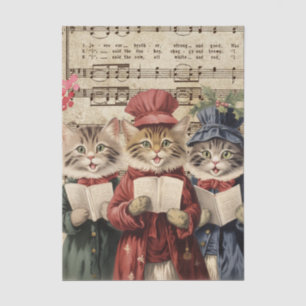 Christmas Singing Cats Tissue Paper