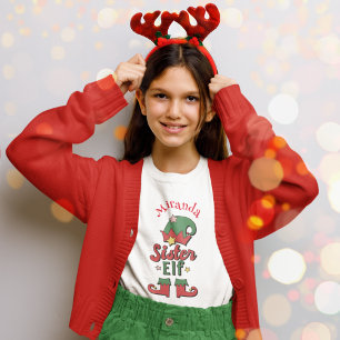 Christmas Sister Elf customized girl t-shirt 