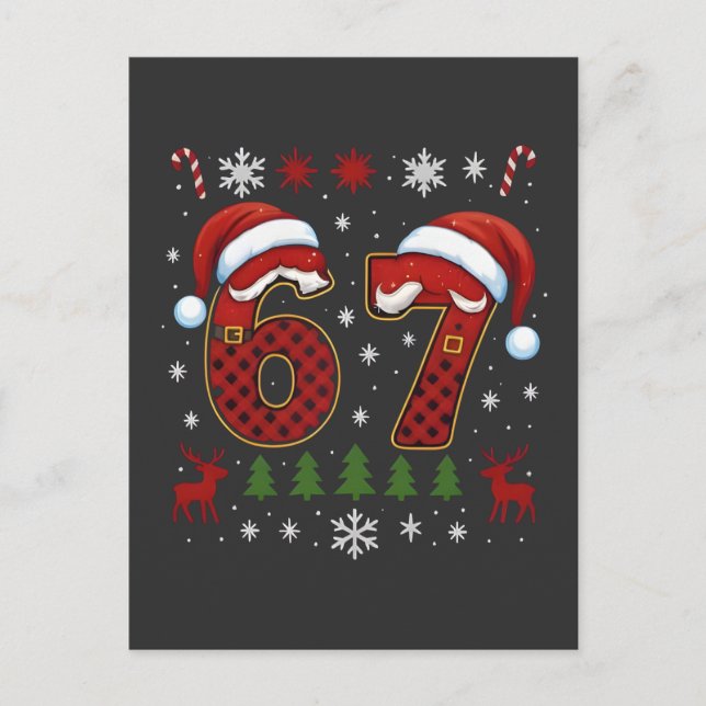 Christmas Six Seven 67 Santa Xmas Gen Alpha Holiday Postcard (Front)
