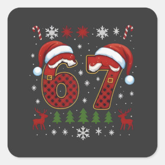 Christmas Six Seven 67 Santa Xmas Gen Alpha Square Sticker