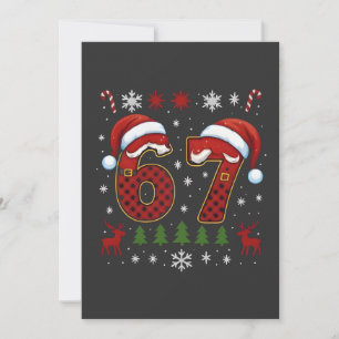 Christmas Six Seven 67 Santa Xmas Gen Alpha Thank You Card