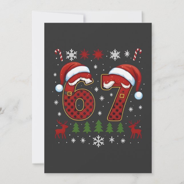 Christmas Six Seven 67 Santa Xmas Gen Alpha Thank You Card (Front)
