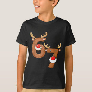 Christmas Six Seven 6 7 Meme Reindeer Boys Girls M T-Shirt