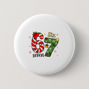 Christmas Six Seven Funny Trendy 6 7 Viral Meme  Cm Round Badge