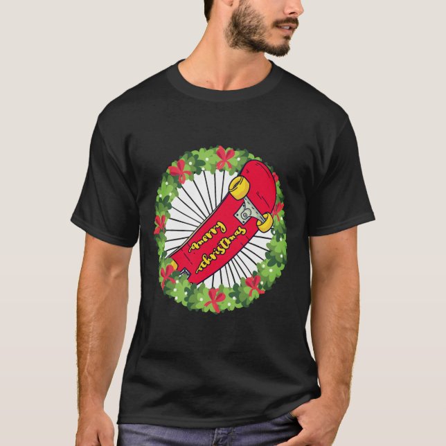 Christmas Skateboarder T-Shirt (Front)