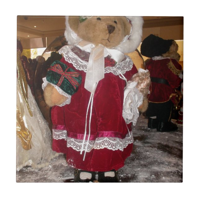 Christmas Skater Teddy Bear Collection. Tile (Front)
