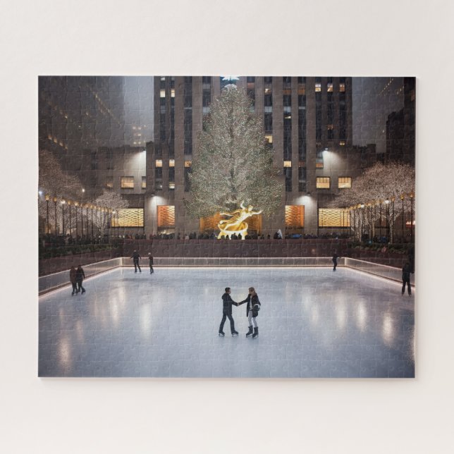 Christmas Skating at Rockefeller centre Jigsaw Puzzle (Horizontal)