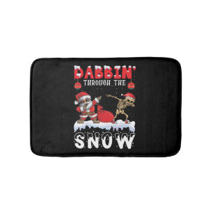 Christmas Skeleton Dab   Bath Mat