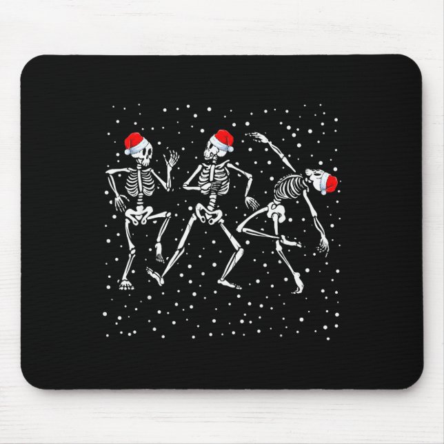 Christmas Skeleton Dancing Funny Xmas  Mouse Pad (Front)