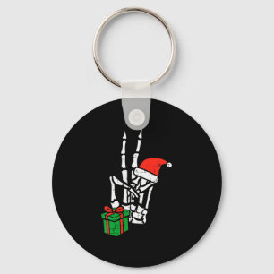 Christmas Skeleton Hand Peace Cket Xmas Men Women Key Ring