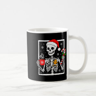 Christmas Skeleton Hat Santa Coffee Candy Cane Xma Coffee Mug