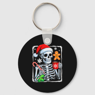 Christmas Skeleton Hot Chocolate Funny Xmas Men Wo Key Ring