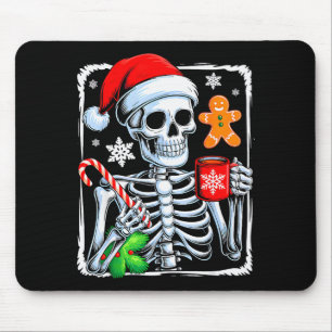 Christmas Skeleton Hot Chocolate Funny Xmas Men Wo Mouse Pad