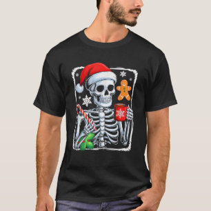 Christmas Skeleton Hot Chocolate Funny Xmas Men Wo T-Shirt