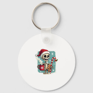 Christmas Skeleton Hot Chocolate Xmas Men Women Ki Key Ring