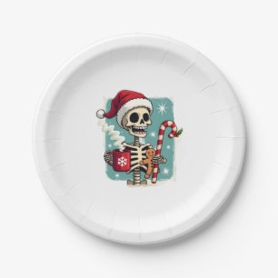 Christmas Skeleton Hot Chocolate Xmas Men Women Ki Paper Plate