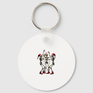 Christmas Skeleton Santa Dancing Lights (1) Key Ring