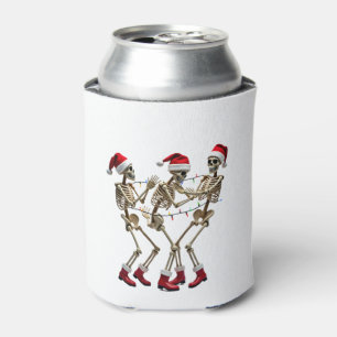 Christmas Skeleton Santa Dancing Lights (2) Can Cooler