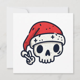 Christmas Skeleton Santa Holiday Card