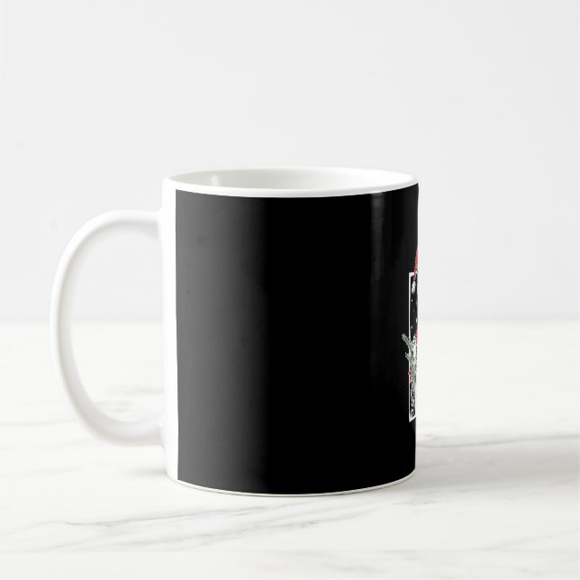 Christmas Skeleton Smiling Skull Drinking Coffee S Mug (Left)