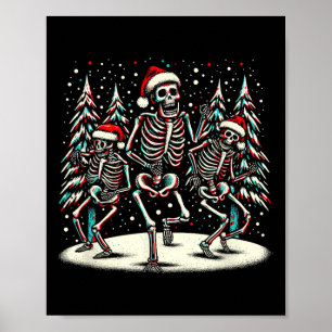Christmas Skeletons - Vintage Halloween Costume  Poster