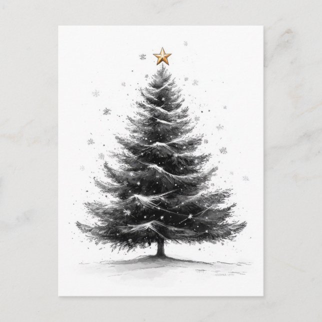 Christmas Sketch Poster Postcard (Front)