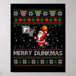 Christmas Sketll Humour Joke Merry Dunkmas Poster