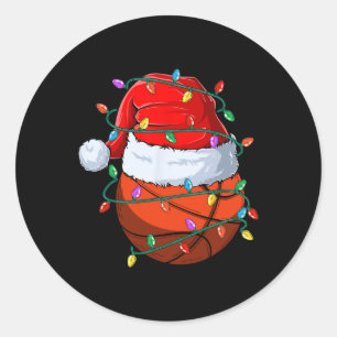 Christmas Sketll Xmas Santa Sports Hat Ll Kids Boy Classic Round Sticker