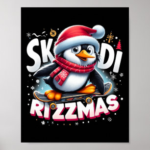 Christmas Skibidi Rizzmas Xmas Cool Penguin Holida Poster