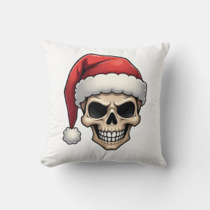 Christmas Skull Funny Santa XMES Men Women T-Shirt Cushion