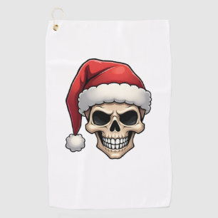 Christmas Skull Funny Santa XMES Men Women T-Shirt Golf Towel