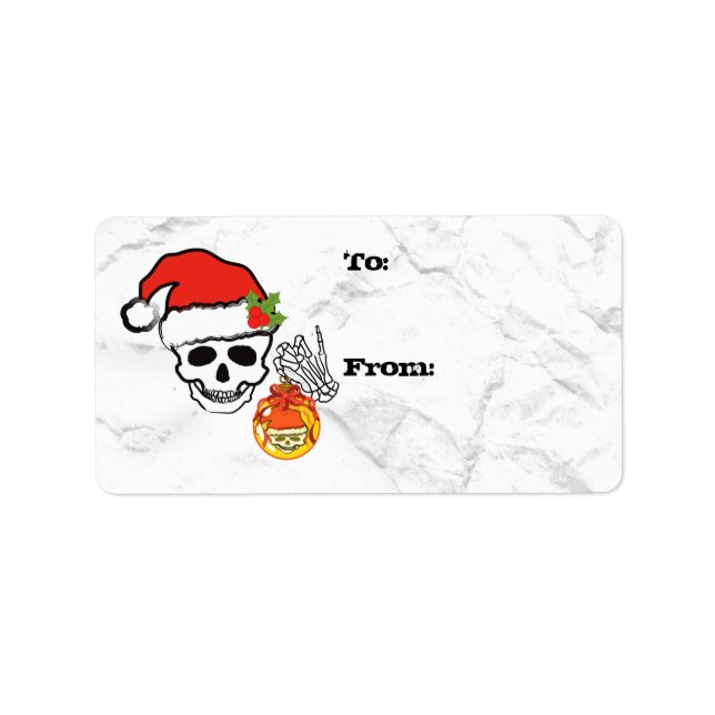 Christmas skull gift tag (Front)