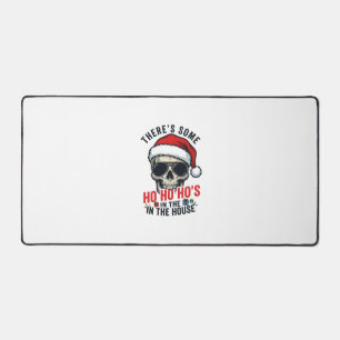 Christmas Skull Ho Ho Ho Humour Design Desk Mat