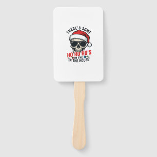 Christmas Skull Ho Ho Ho Humour Design Hand Fan