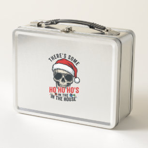 Christmas Skull Ho Ho Ho Humour Design Metal Lunch Box