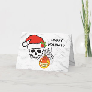Christmas skull holiday card