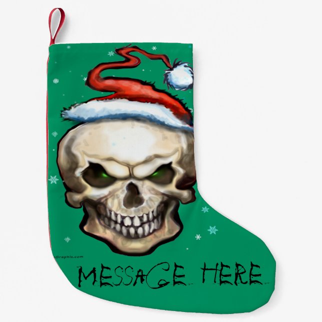 Christmas Skull Small Christmas Stocking (Front)