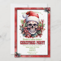 Christmas Skull Watercolor