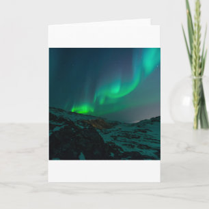 Christmas sky the northern lights holiday card