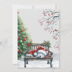 Christmas Sleeping Westie Card
